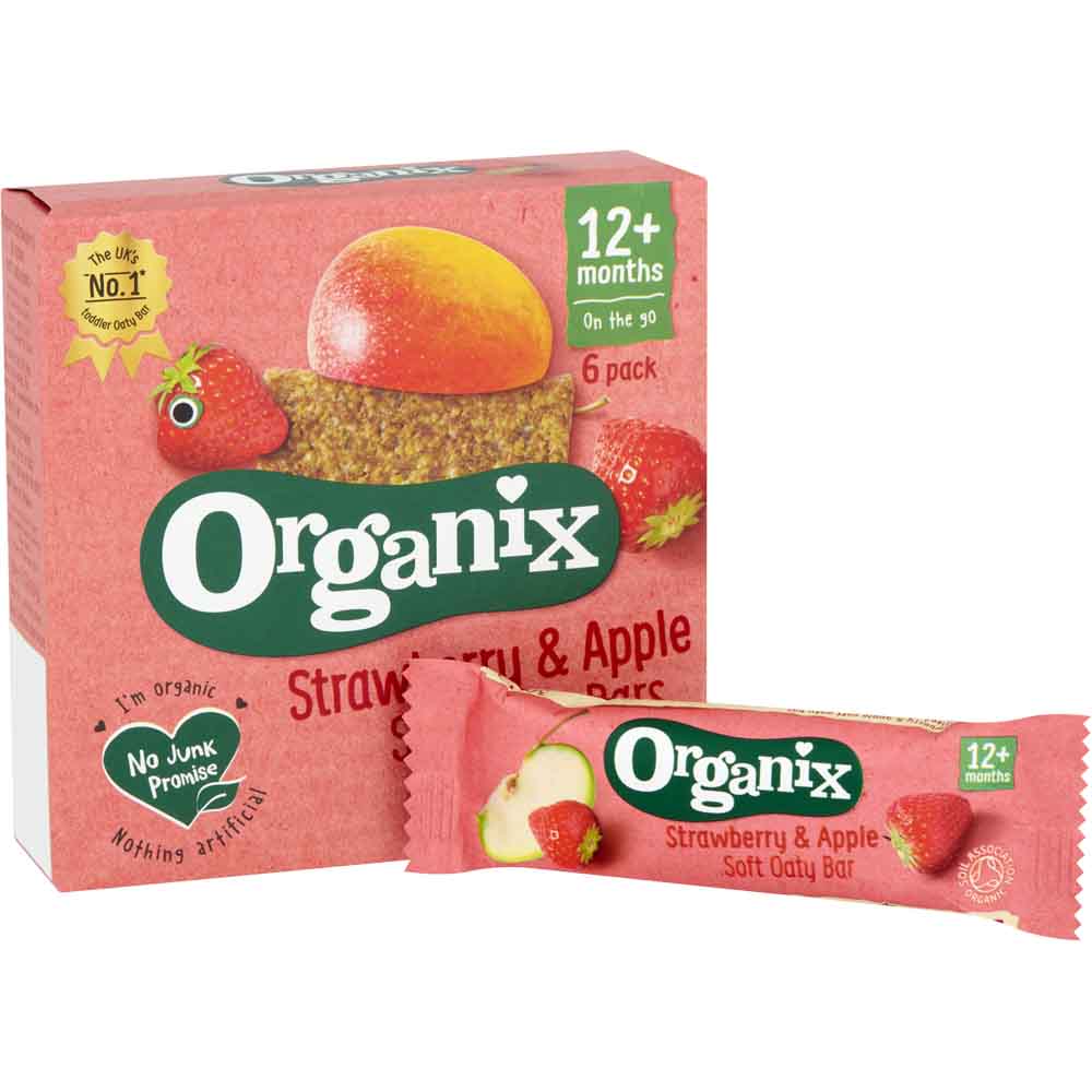 Organix Strawberry & Apple Soft Oaty Bars 6 x 30g Image 2