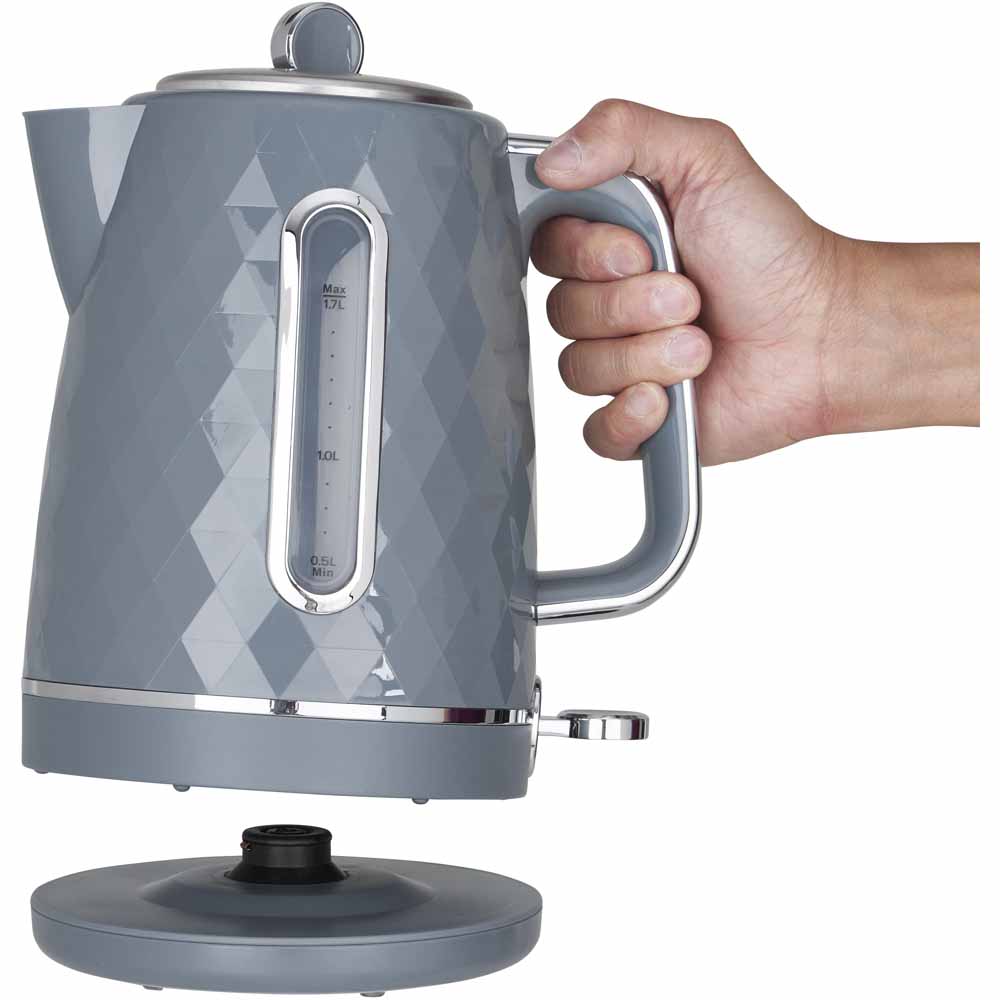 Wilko Grey Diamond Kettle 1.7L Wilko