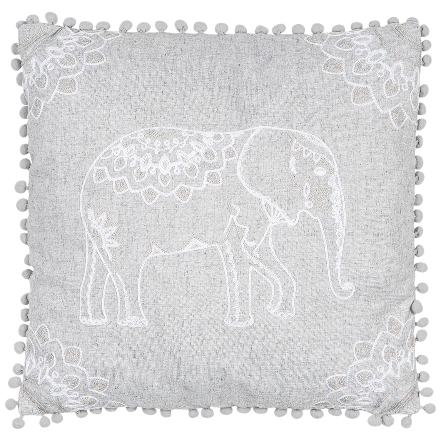 Divante Zuri Embroidered Elephant Cushion 45 x 45cm Image