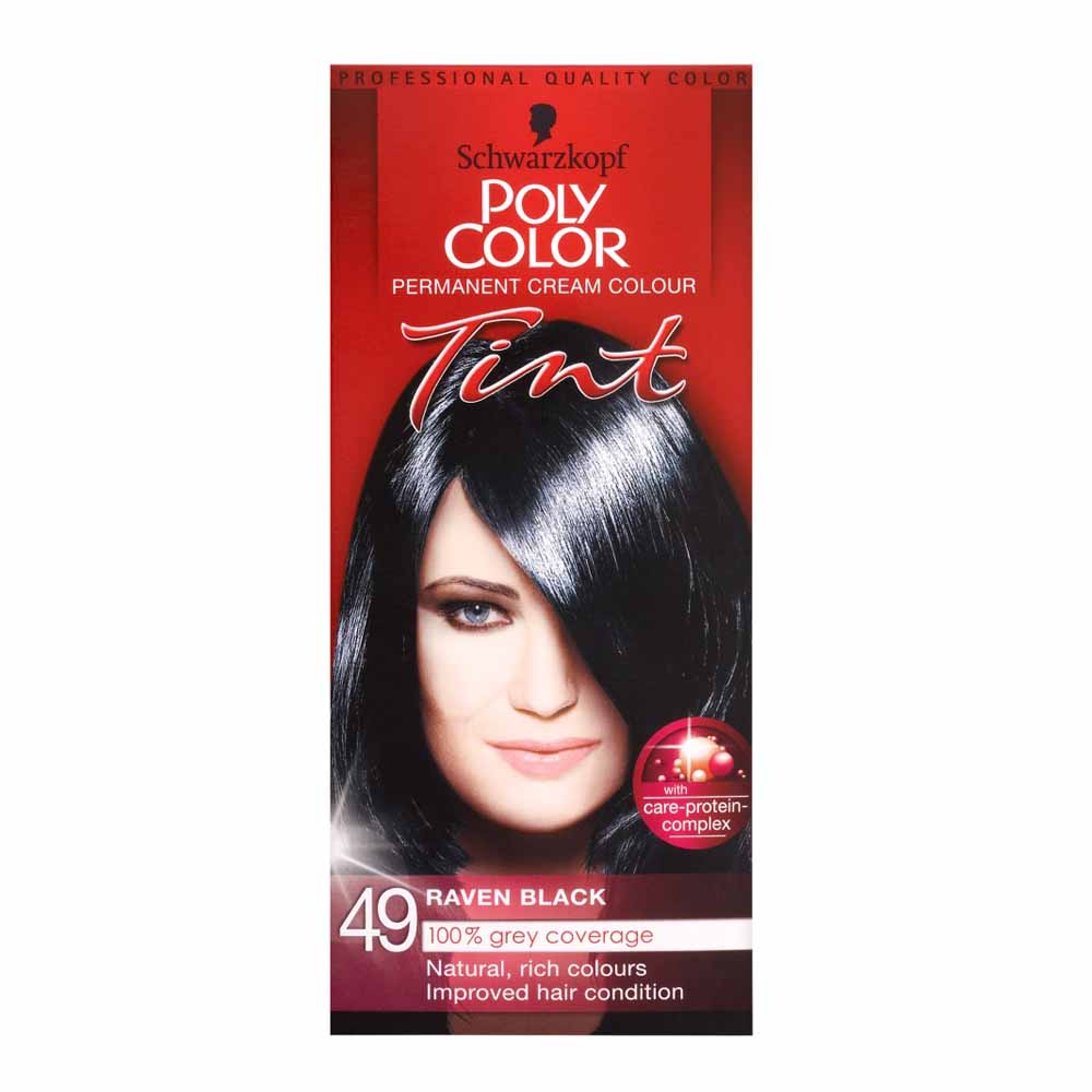Schwarzkopf Poly Color Raven Black 49 Permanent Hair Dye Image