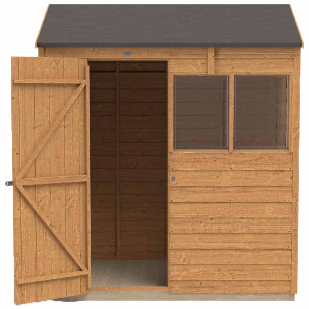 Forest Garden 6 x 4ft Overlap Dip Treated Reverse Apex Garden Shed Image 4