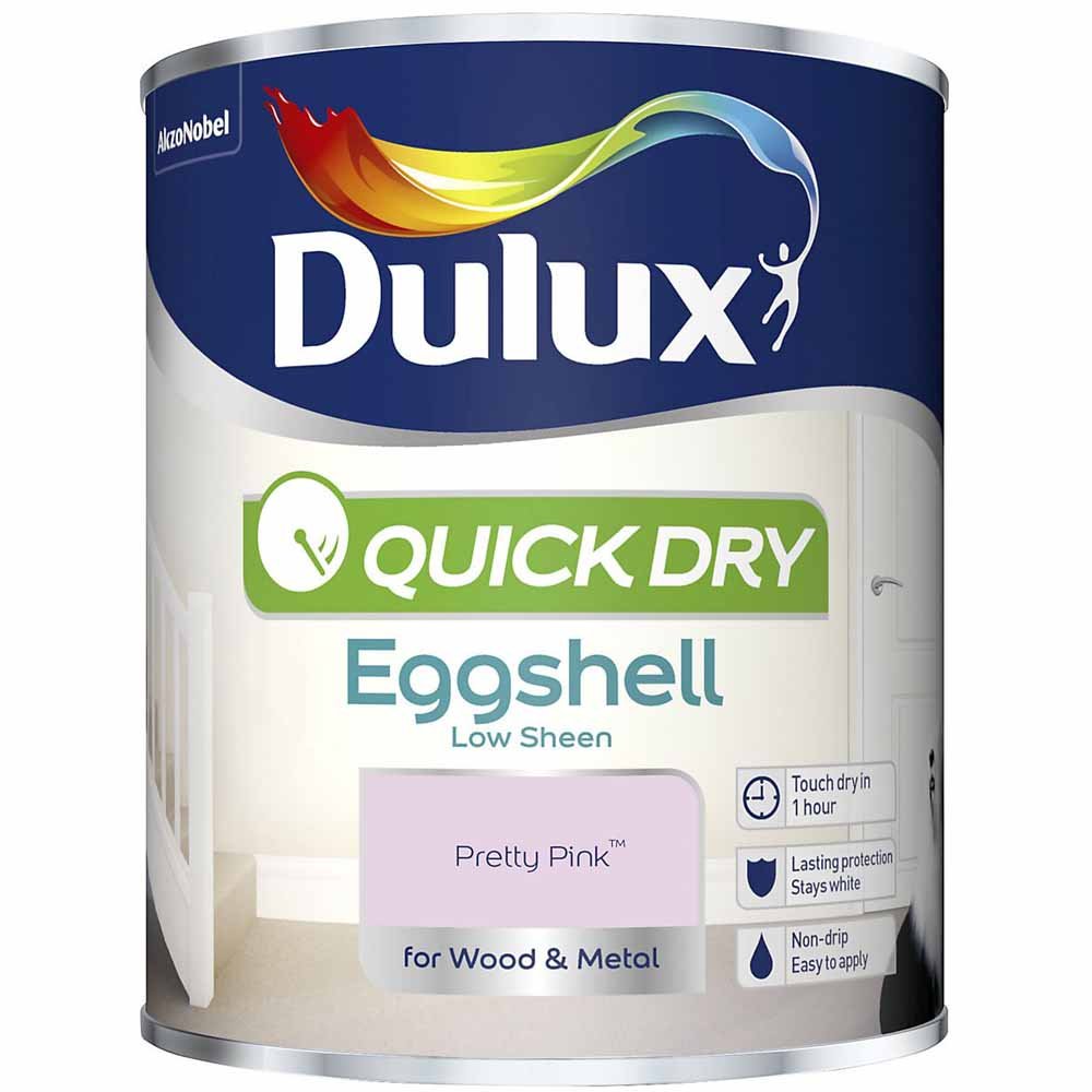 Dulux Quick Drying Pretty Pink Eggshell Paint 750ml Image 2