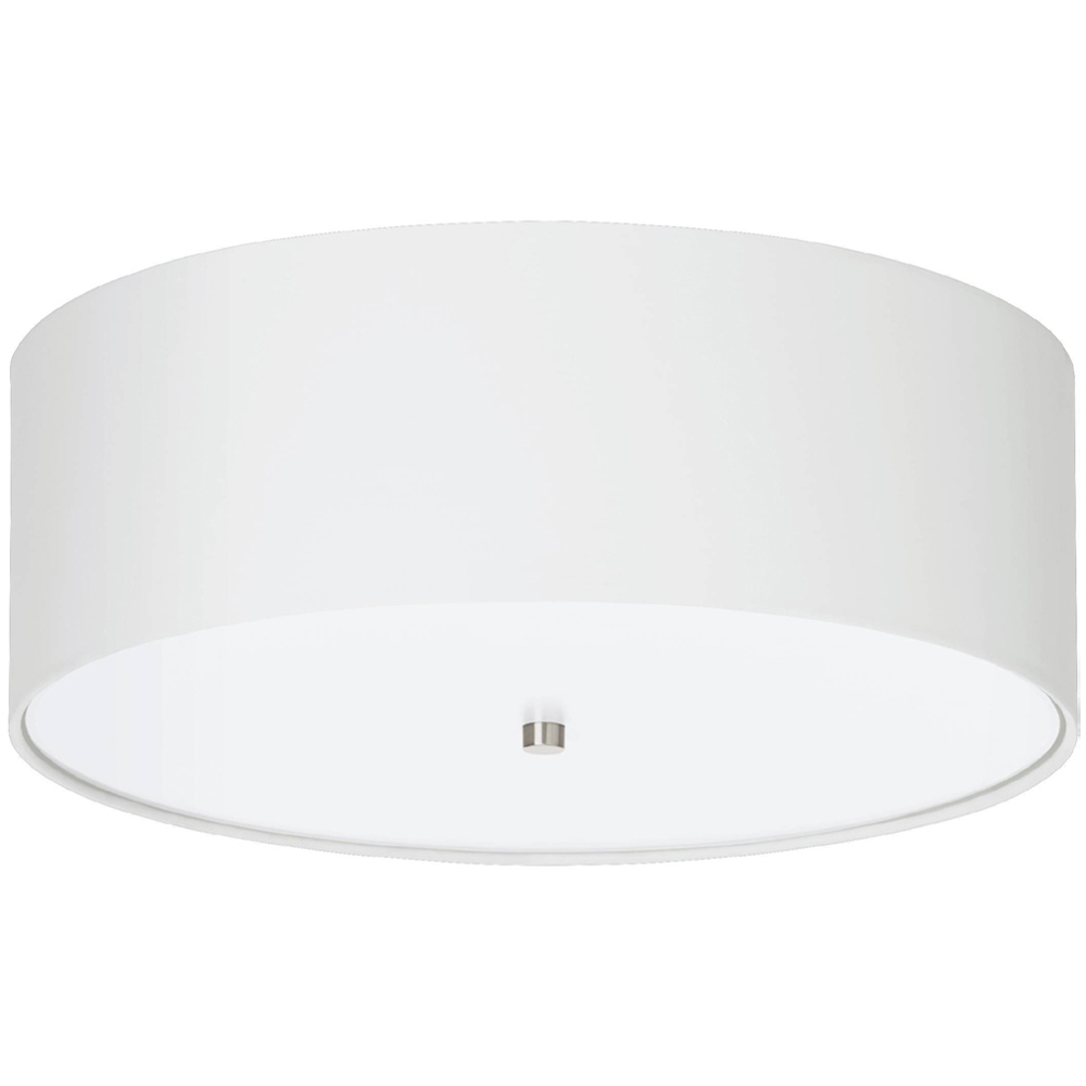 EGLO Pasteri 3 Light White Flush Ceiling Light Image 1