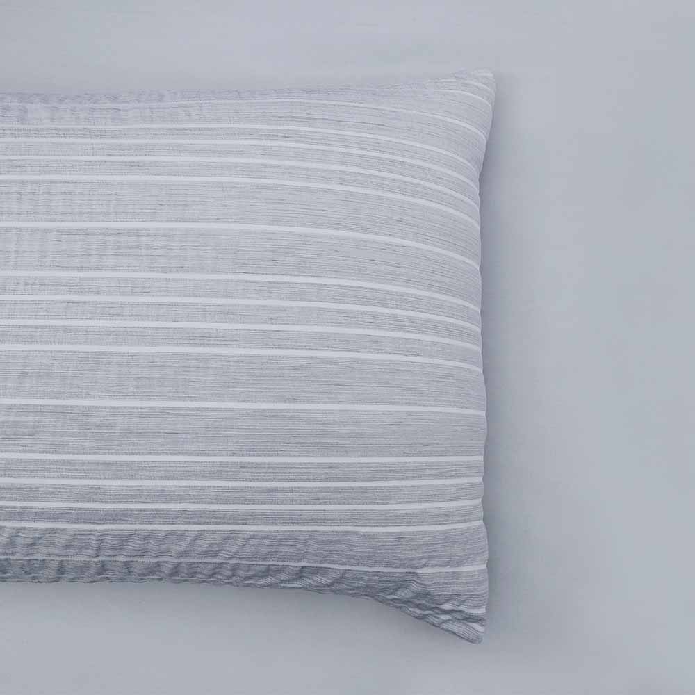 Wilko Grey Textured Polyester Stripe Double Duvet Set Image 4
