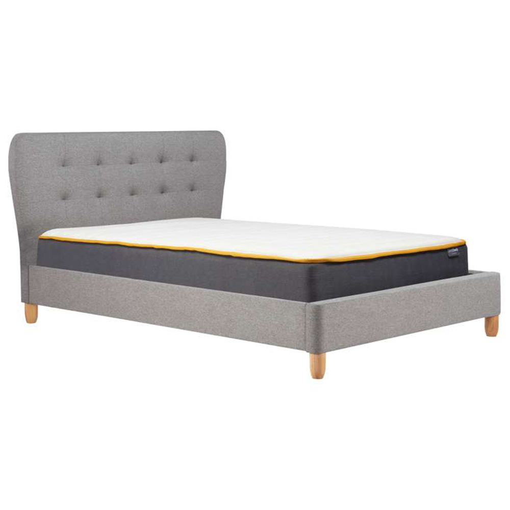 Stockholm Small Double Grey Fabric Bed Image 6