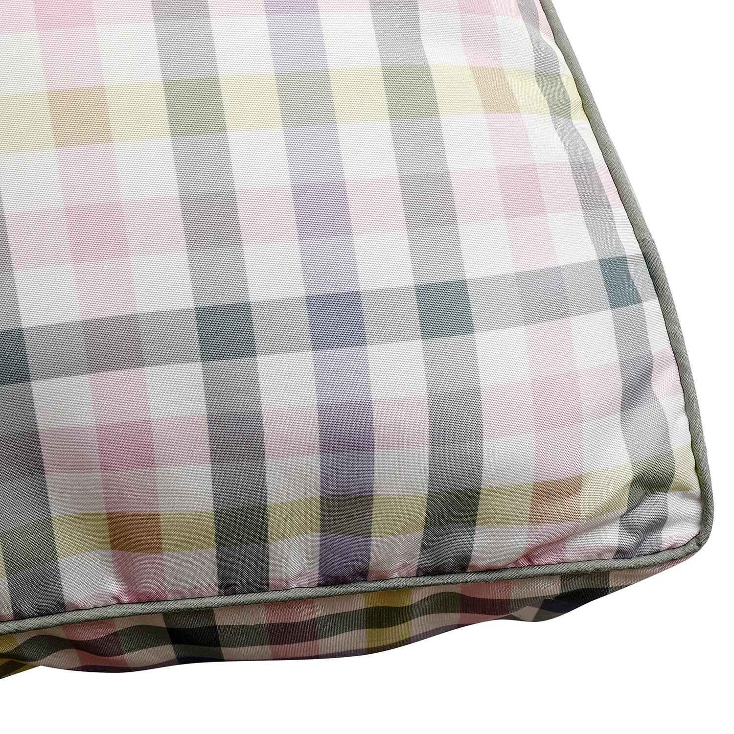 Gingham Outdoor Floor Cushion Image 4