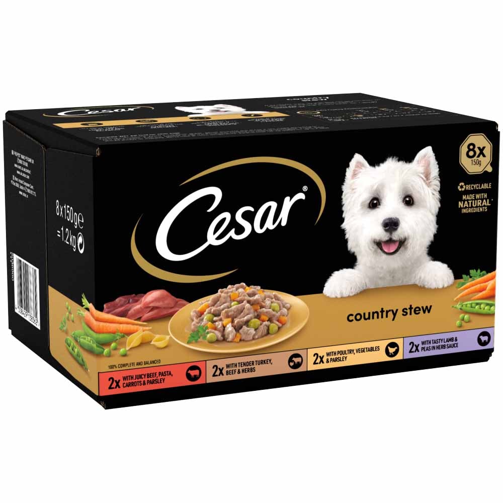 Cesar Special Selection Country Stew Adult Wet Dog Food Trays 150g Case of 3 x 8 Pack Image 4