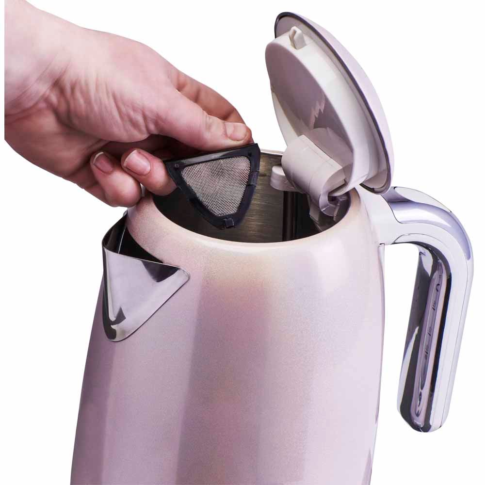 Wilko Pink Pearlescent Finish Kettle 1.7L Wilko