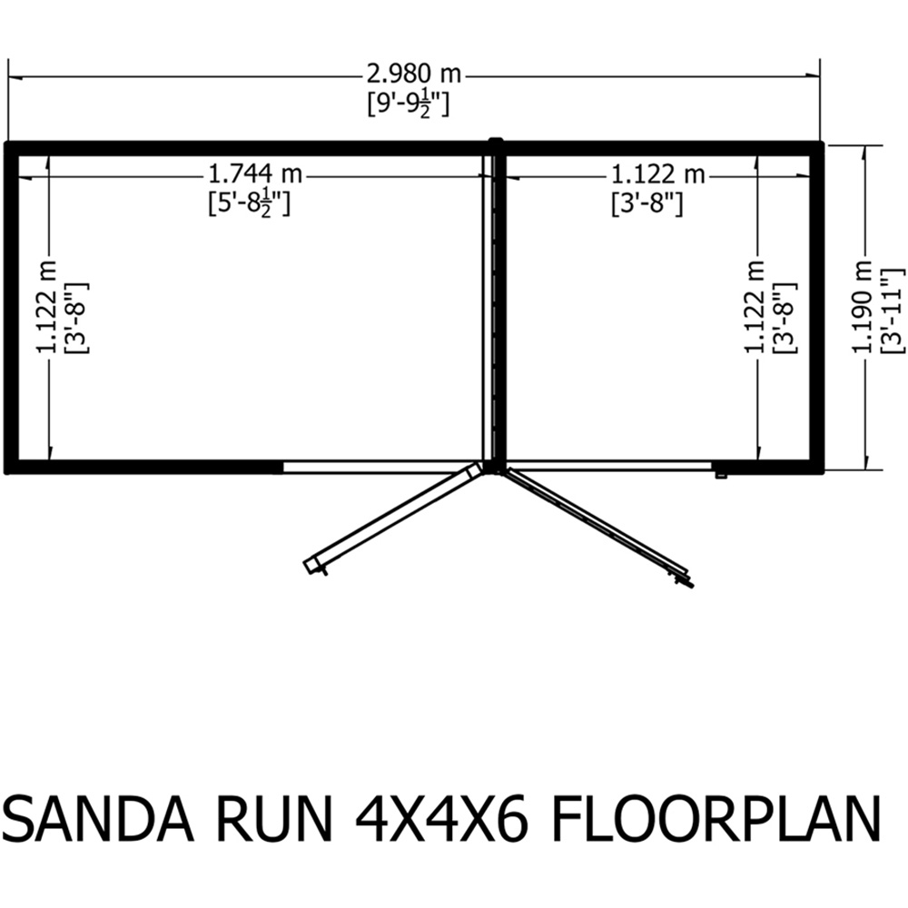 Shire Sanda 8.5ft x 4ft Shiplap Run Pent Shed Image 5