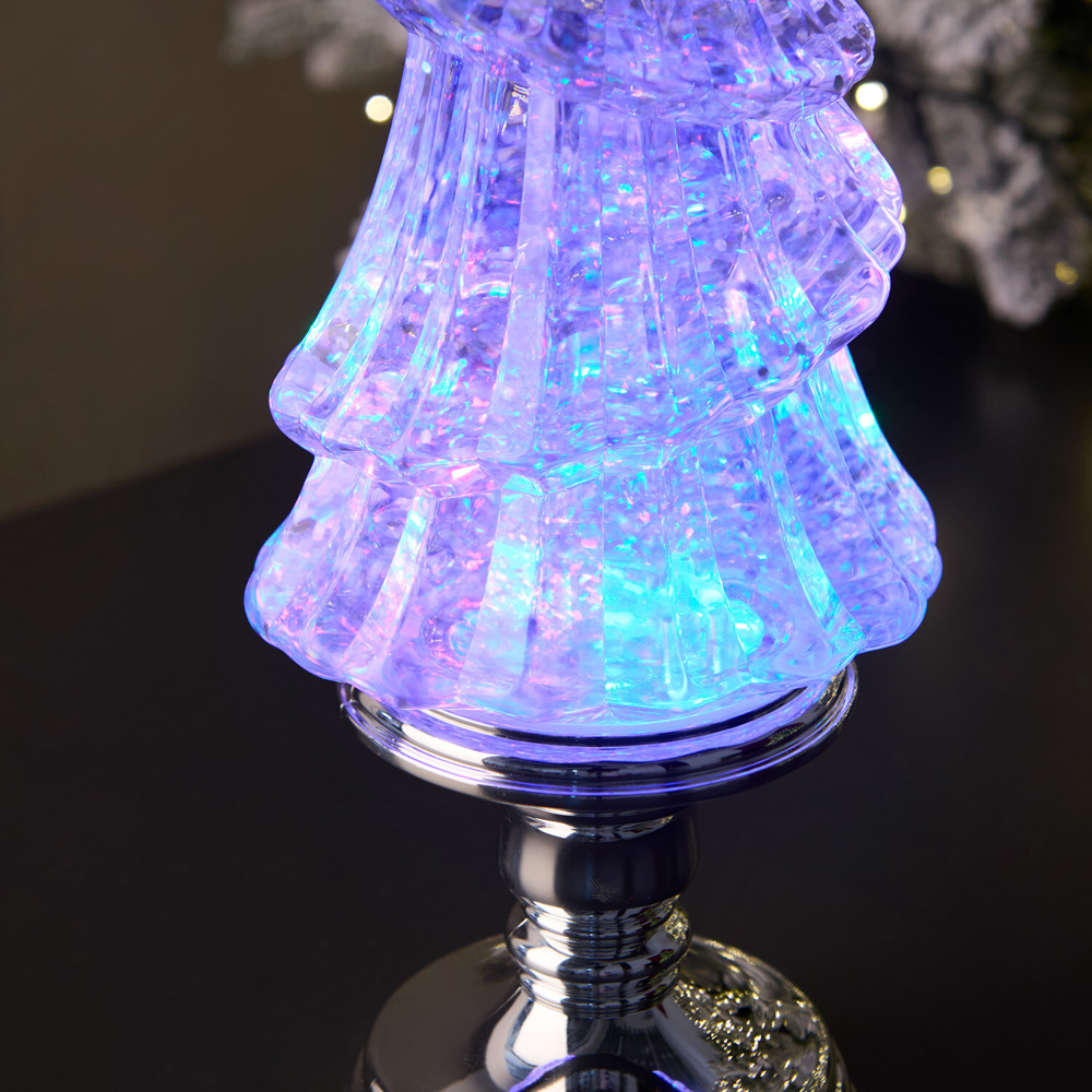 Iridescent Tree LED Glitter Spinner Image 3
