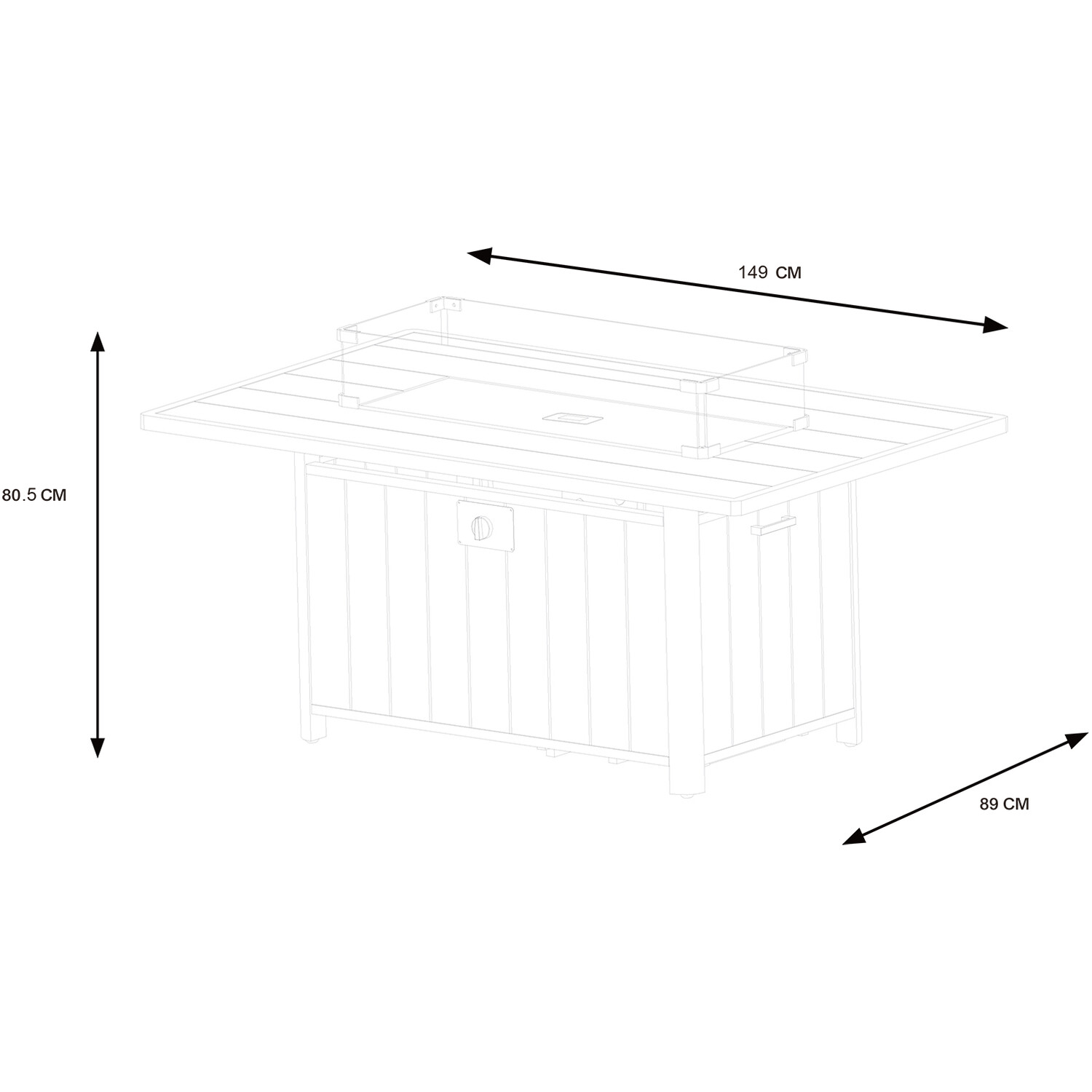 Banbury Gas Fire Pit Table Image 8