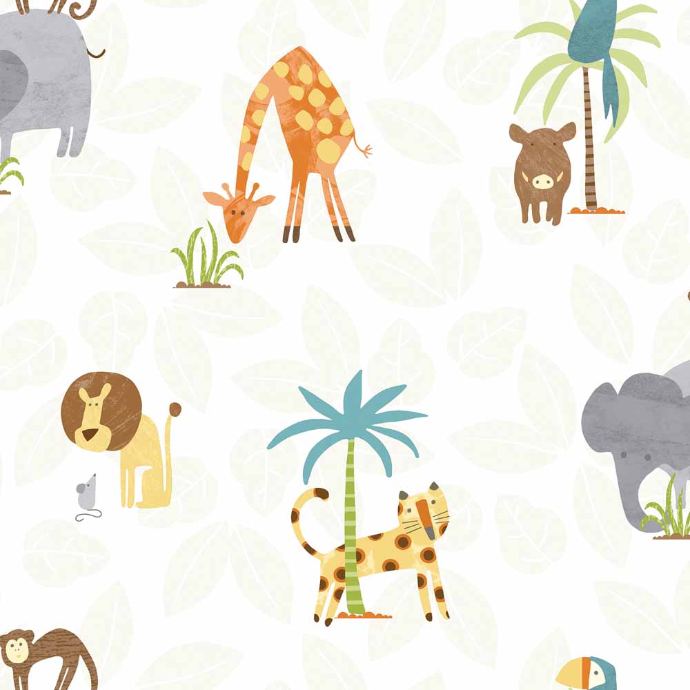 Holden Decor Jungle Friends Multicolour Wallpaper Image 1