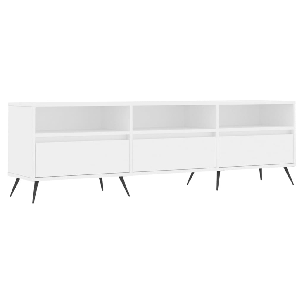 vidaXL 3 Door 3 Shelf White TV Cabinet Image 2
