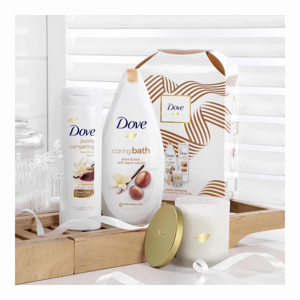 Dove Perfect Pamp Bath & Body & Candle Giftset Image 2
