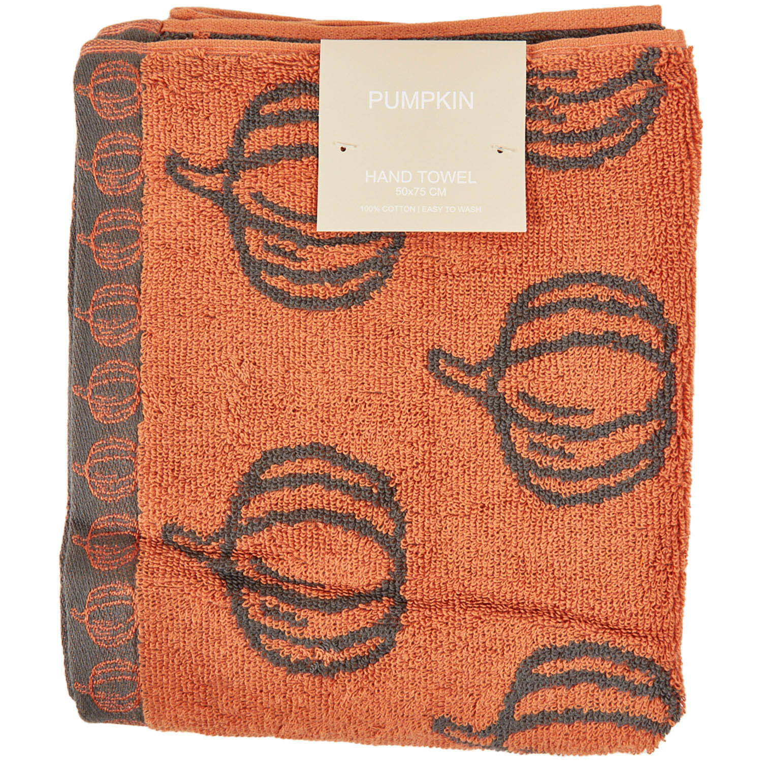 Pumpkin Hand Towel - Orange Image 1
