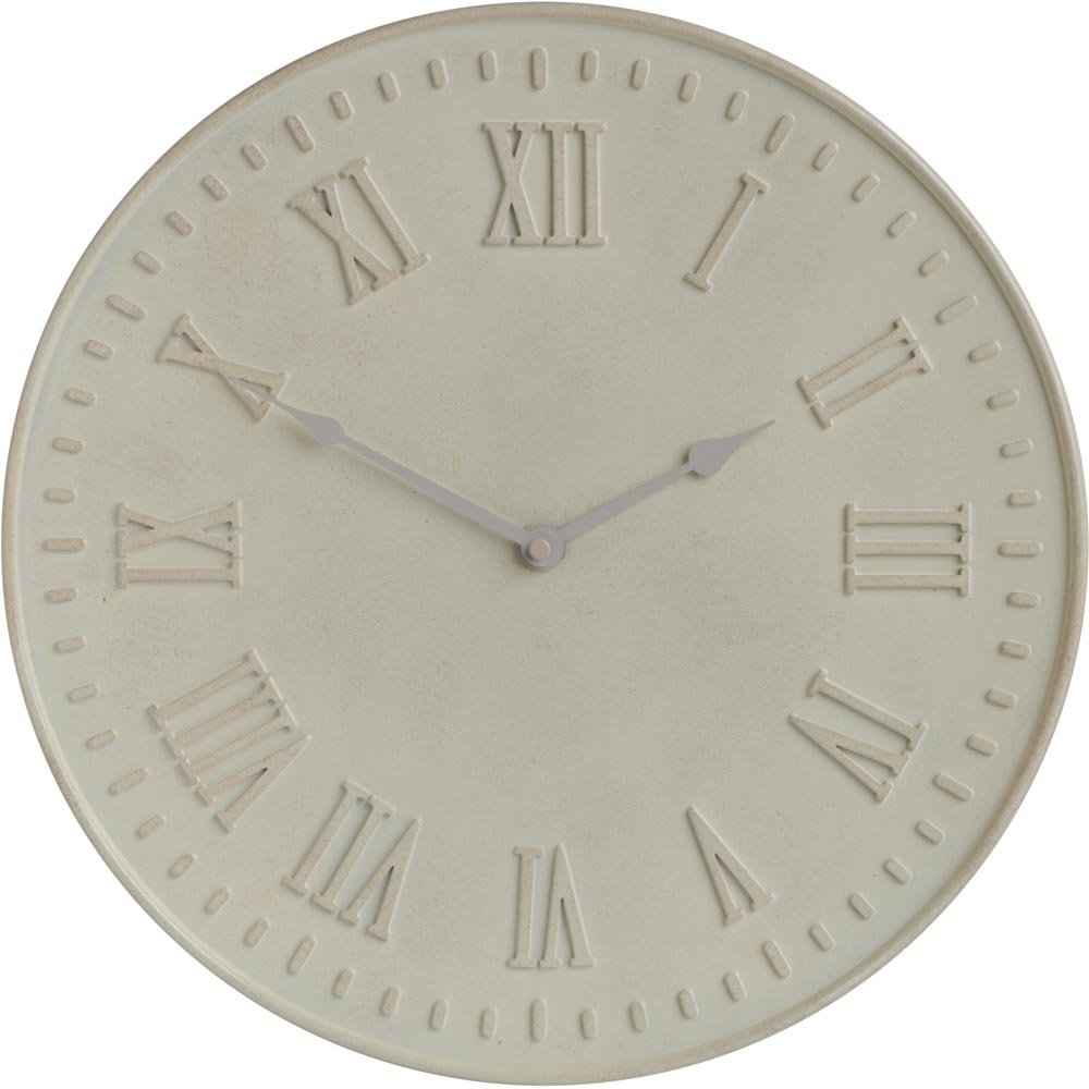 Wilko Cream Decorative Garden Clock Image 1