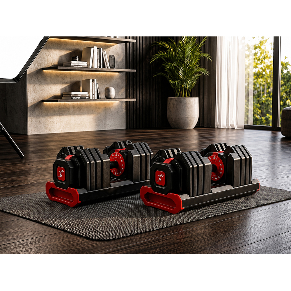 Strongology FLEX36 Red Adjustable Dumbbells 4kg-36kg Image 2