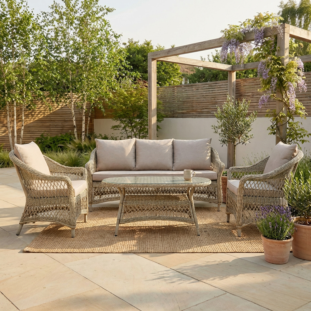 Malay Granada 5 Seater Natural Sofa Lounge Set Image 3