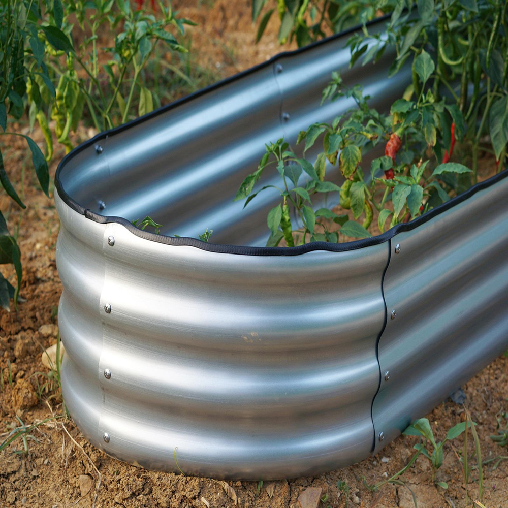 Gr8 Garden Oval Galvanised Steel Raised Bed Planter Image 3
