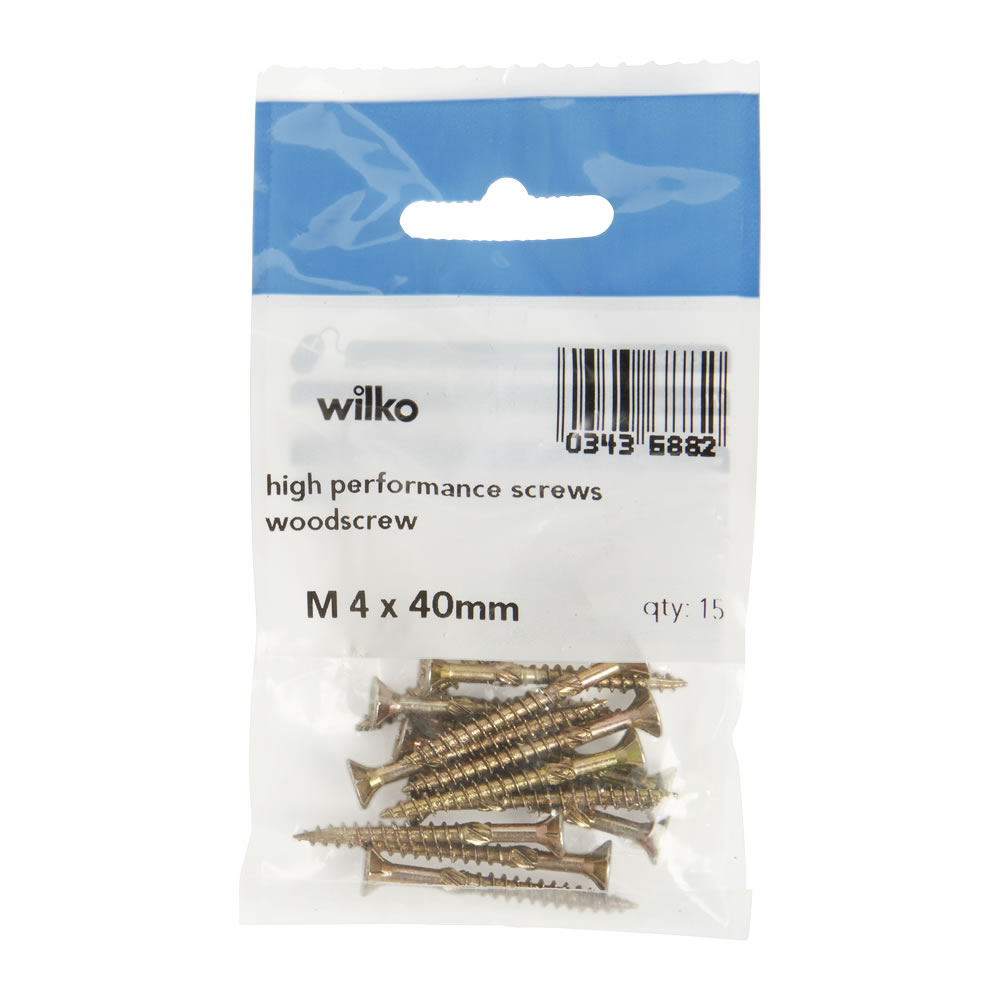 Wilko M4 40mm High Performance Wood Screws 15 Pack Image 2
