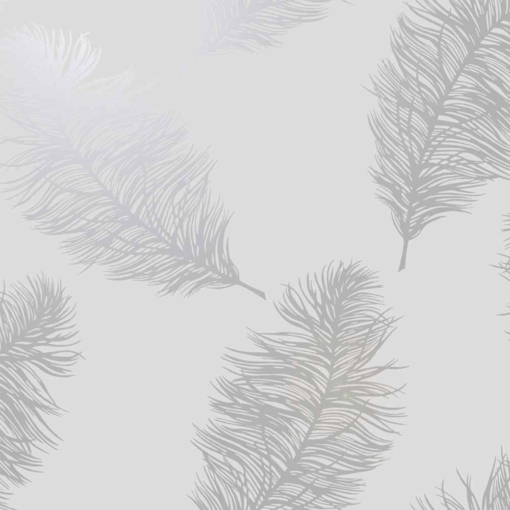 Holden Decor Fawning Feather Grey and Silver Wallpaper Image 1