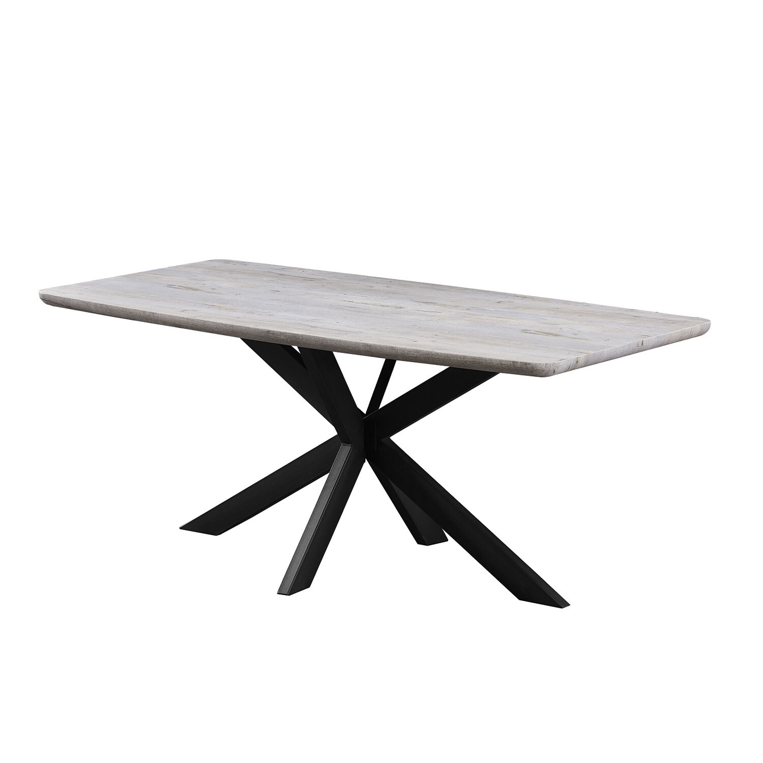 Chester 6 Seater Dining Table Grey and Black Image 2