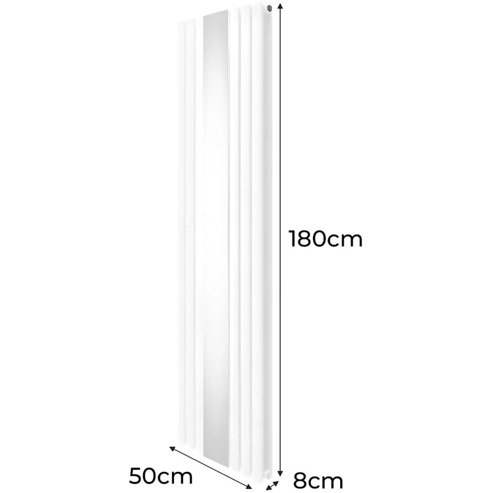 Monster Shop 5009 BTU White Oval Mirror Radiator 1800 x 500mm Image 6
