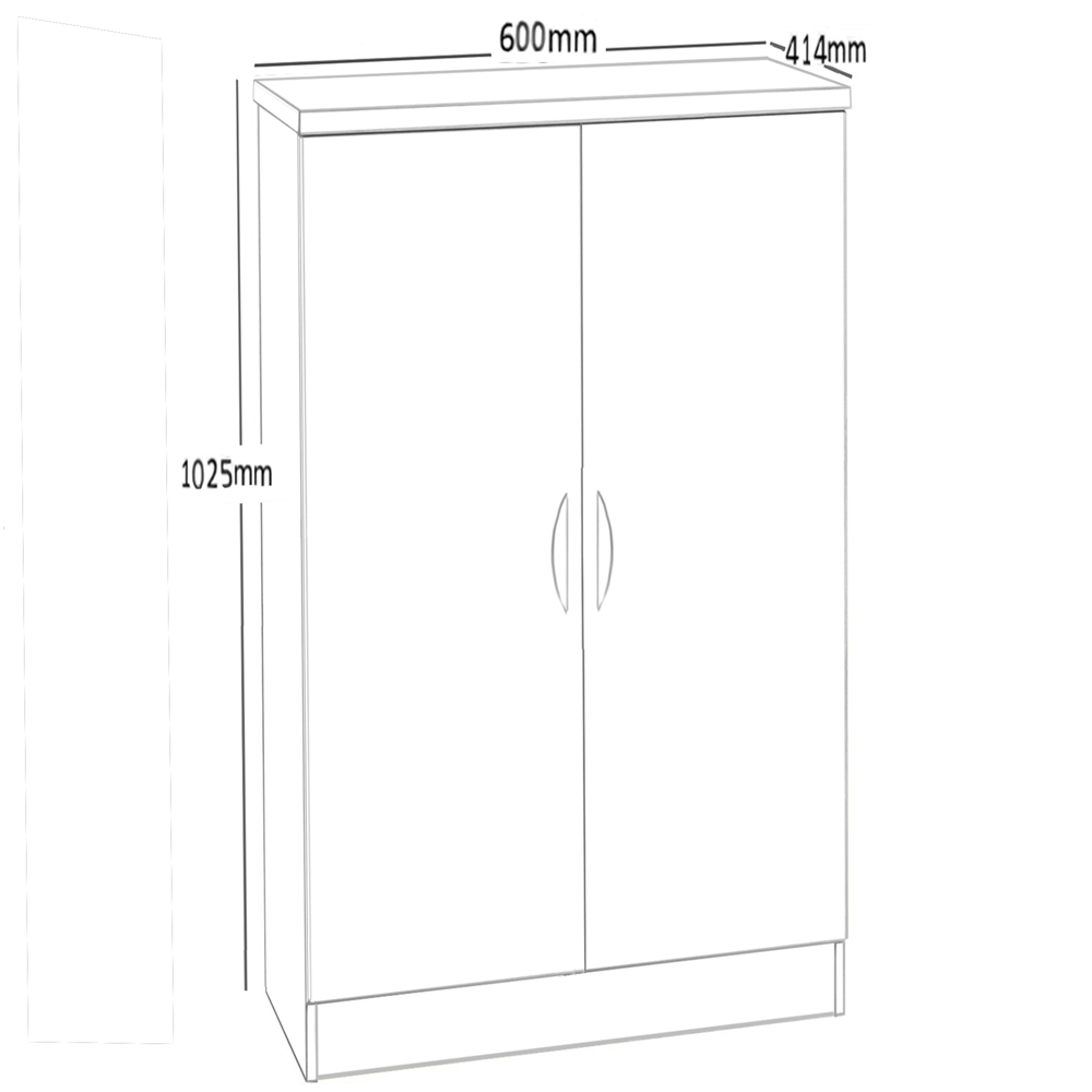 R White Cabinets 2 Door Classic Oak Mid Height Cupboard Image 5