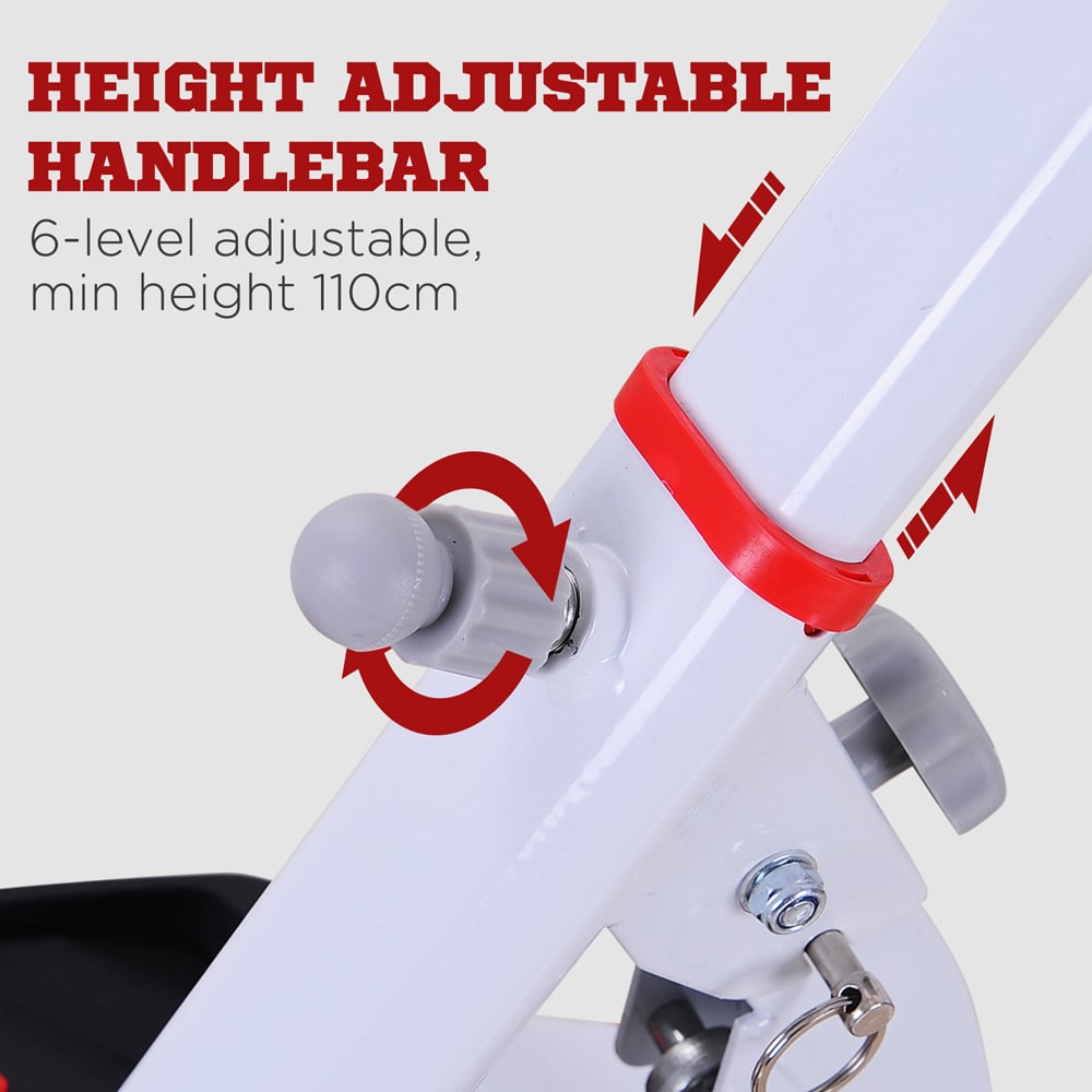 HOMCOM Red and White Steel Foldable Stepper Fitness Machine Image 6