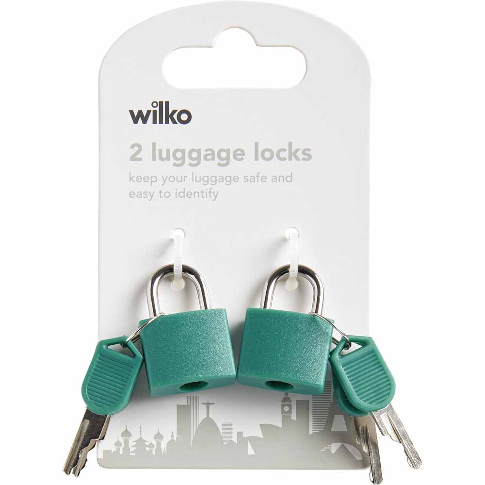 Wilko Padlocks Green 2pk Wilko