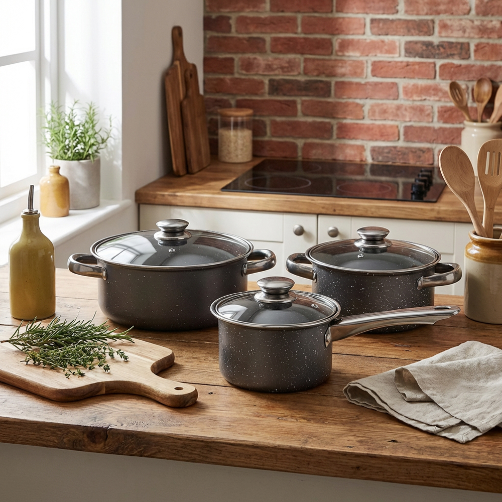 6 Piece Cookware Set Dark Grey - Grey Image 5