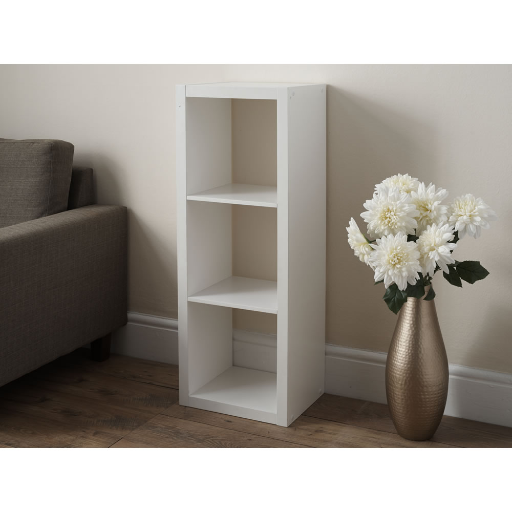 Wilko Oslo White 3 Cube Storage Shelving Unit Wilko
