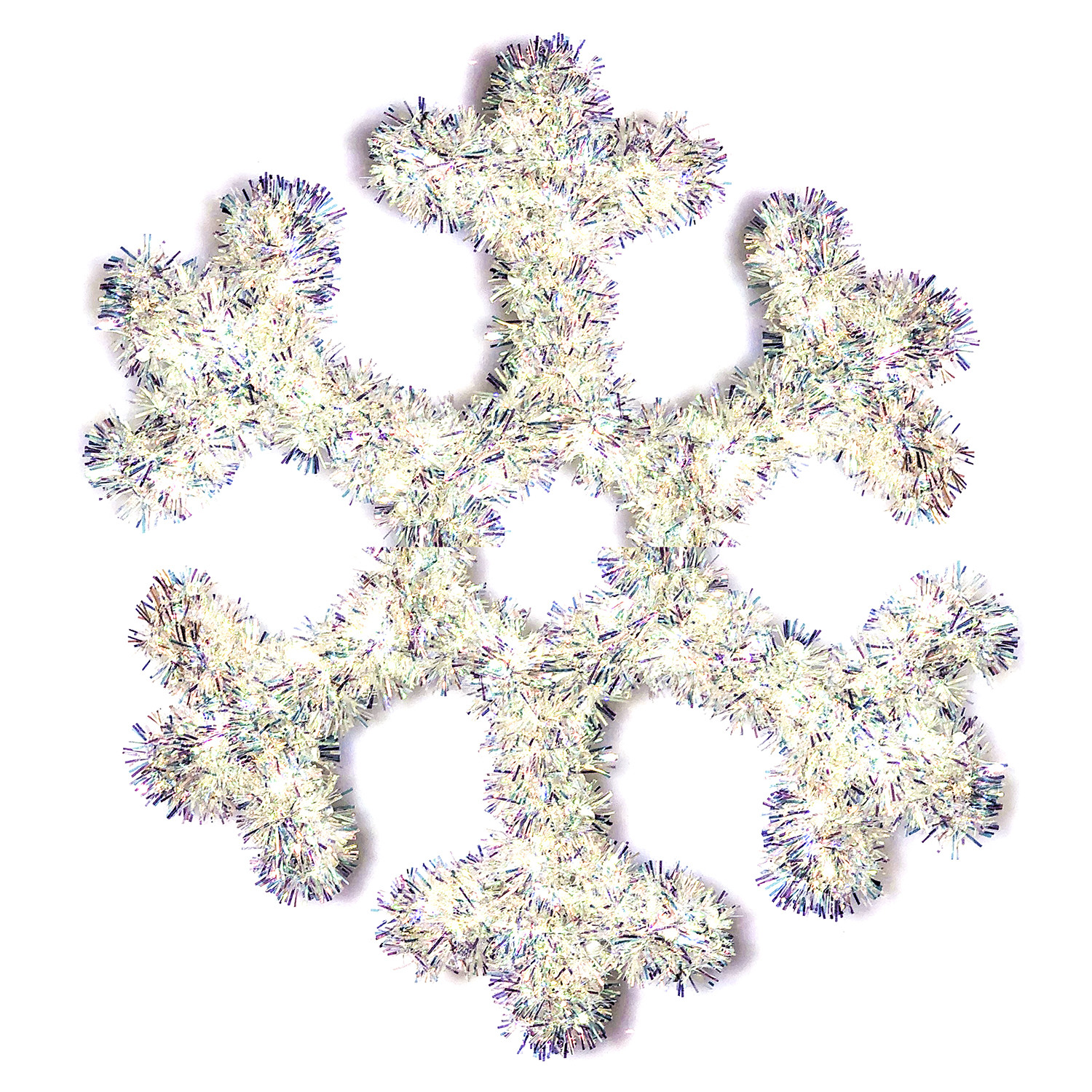 Iridescent Snowflake Tinsel Image