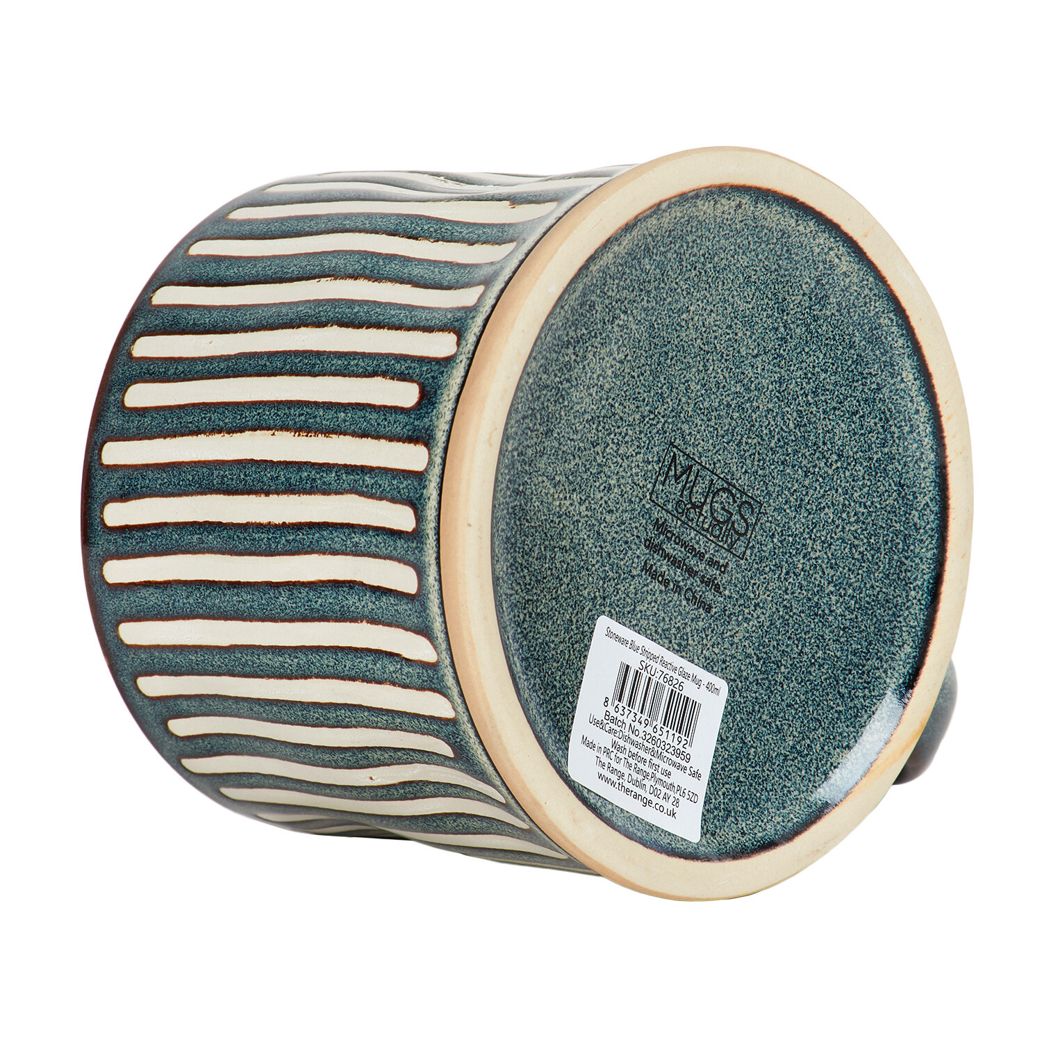 Striped Reactive Glaze Mug - Blue Image 3