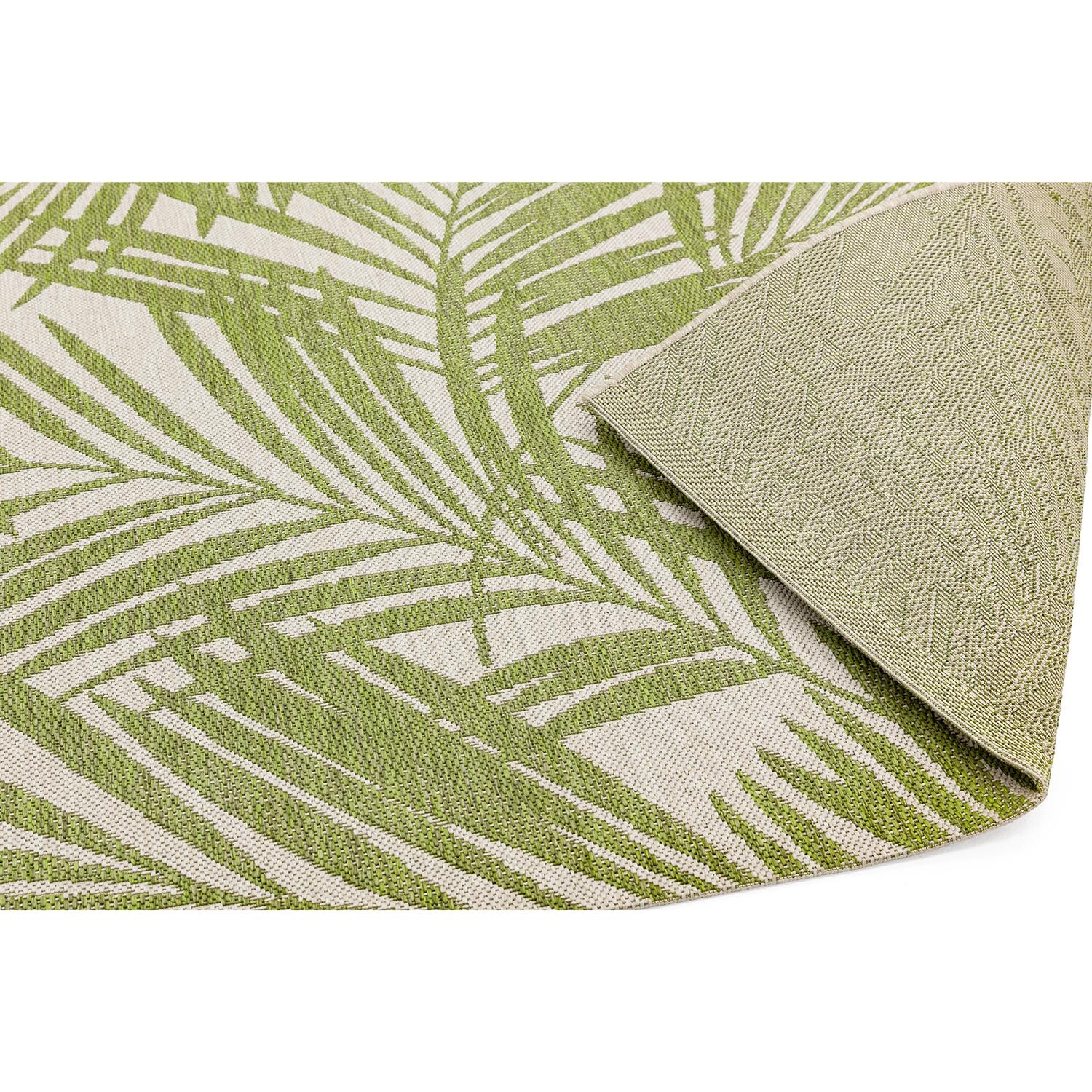 Green Palm Leaf Indoor Outdoor Rug 120cm Image 2