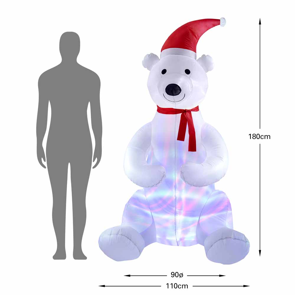 Inflatable Polar Bear Disco Light 6ft Image 8