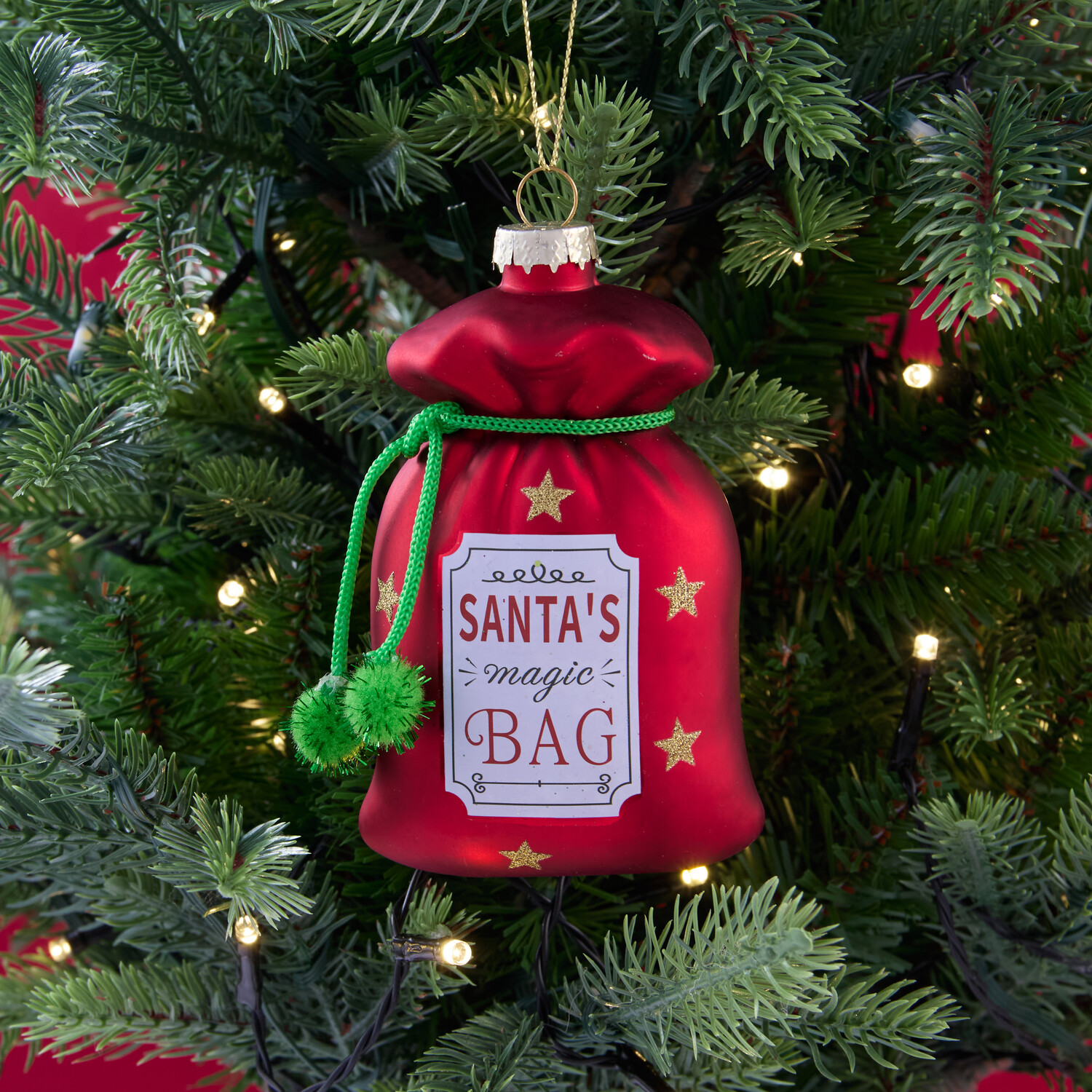 Santa's Magic Bag Tree DecorationRed Image 2