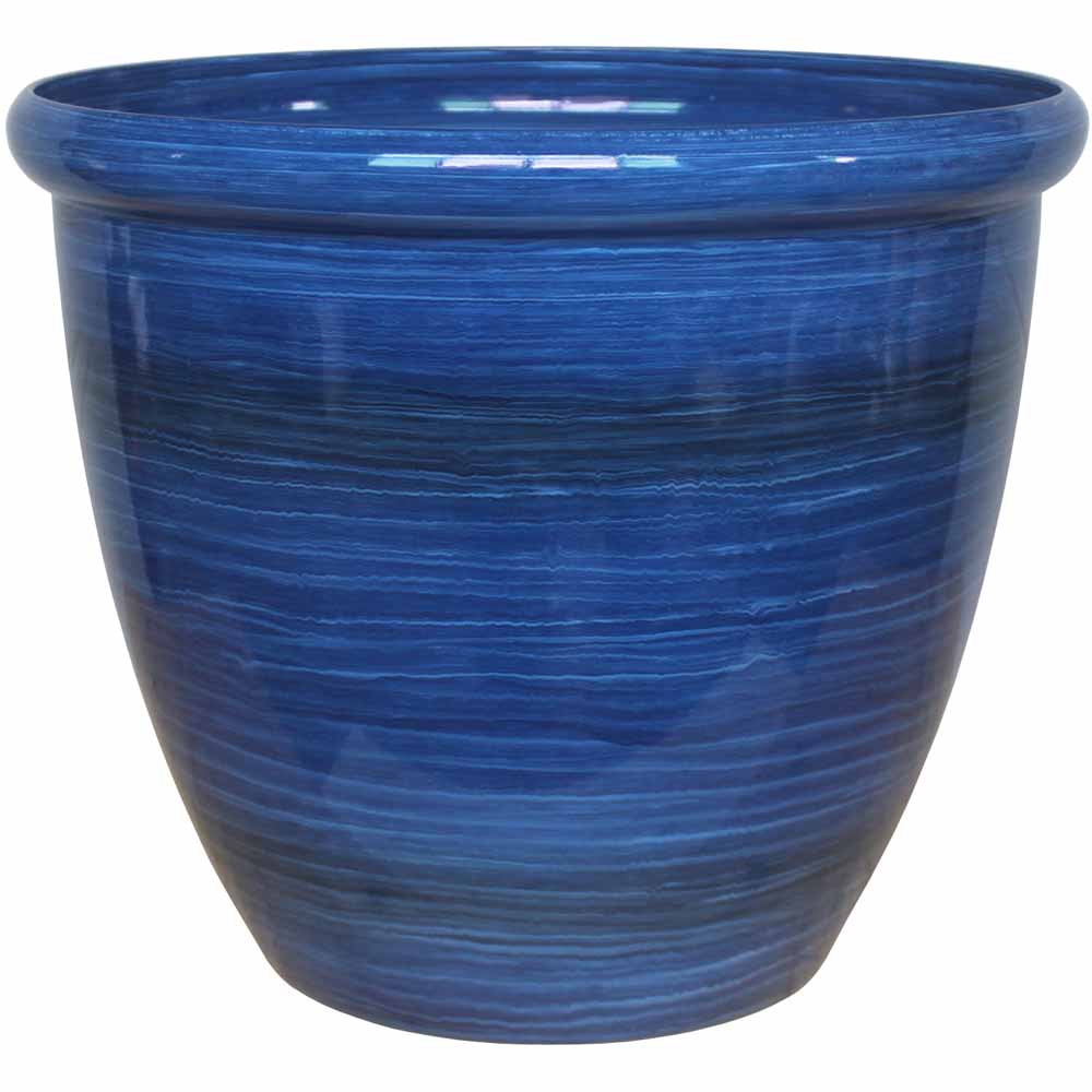 Wilko Blue Glaze Effect Planter Medium Wilko