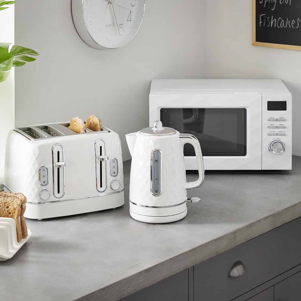 Wilko White Diamond 4 Slice Toaster Wilko