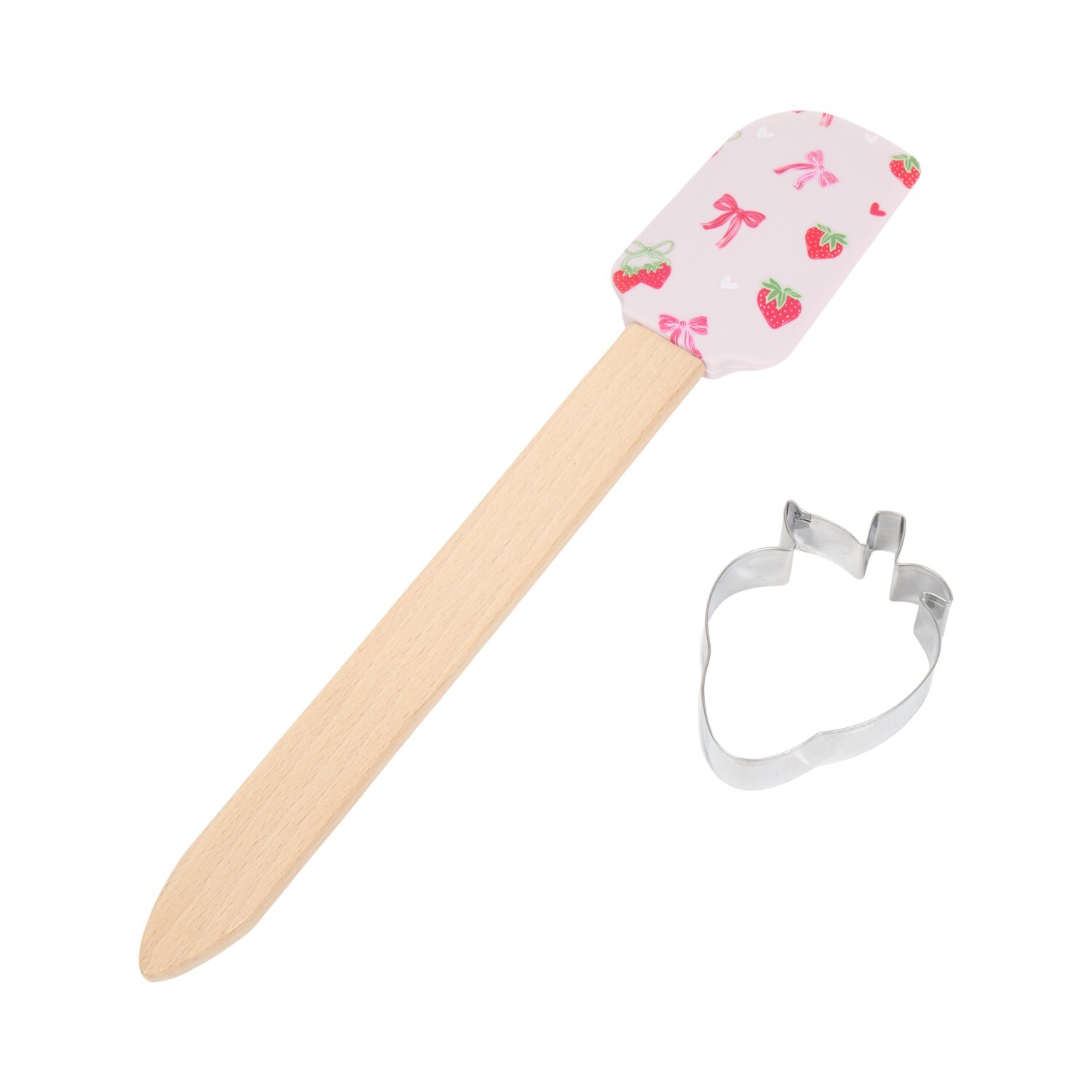 Berry Sweet Spatula and Strawberry Cutter Set Pink Image 3