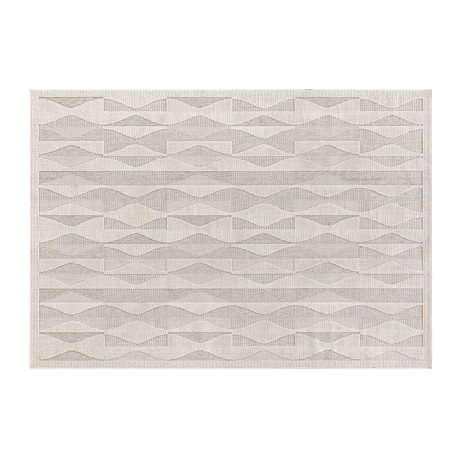 Ohio Geometric Indoor Outdoor Rug Neutral / 80cm Image 1
