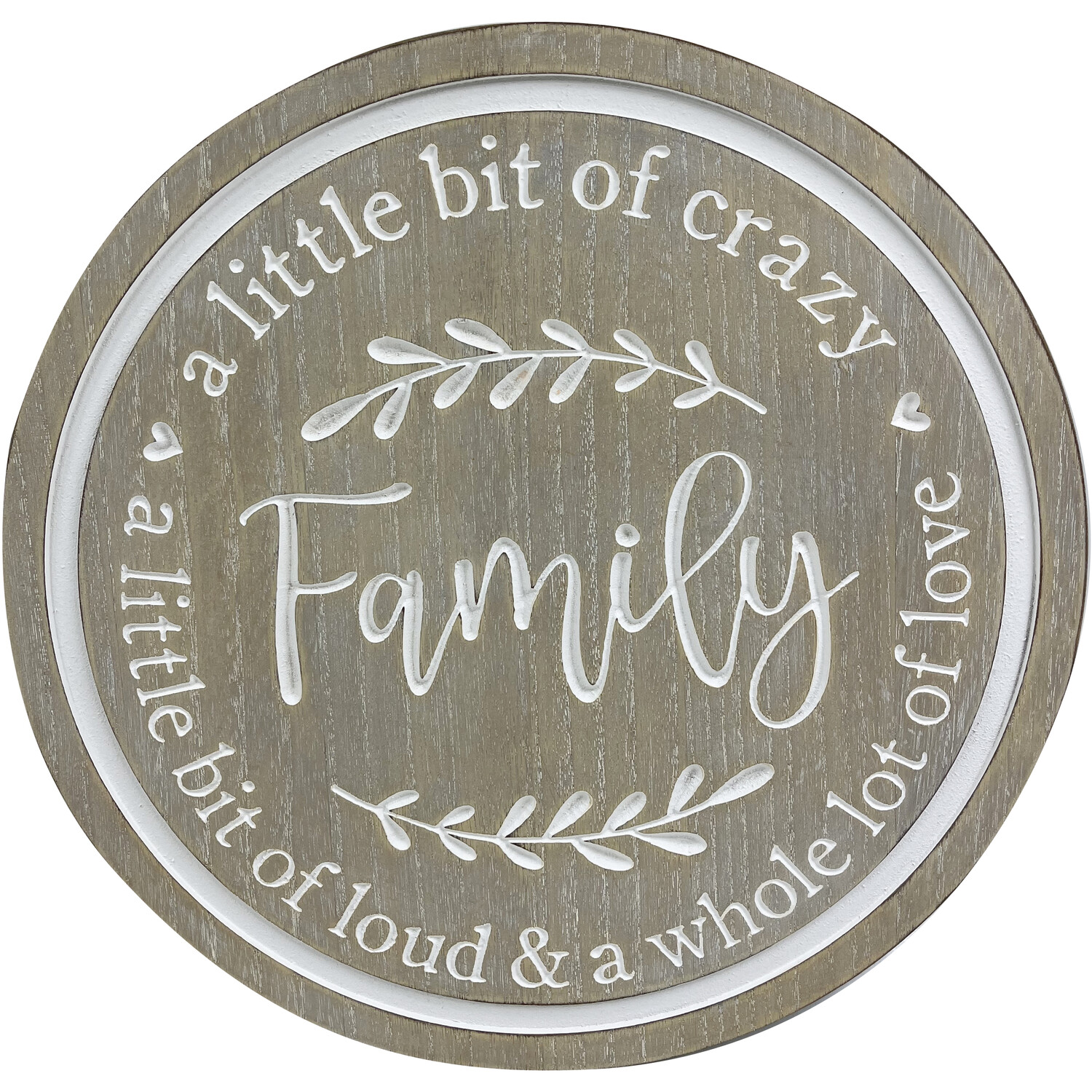 Family Love Rustic Round Plaque - Natural Image 1