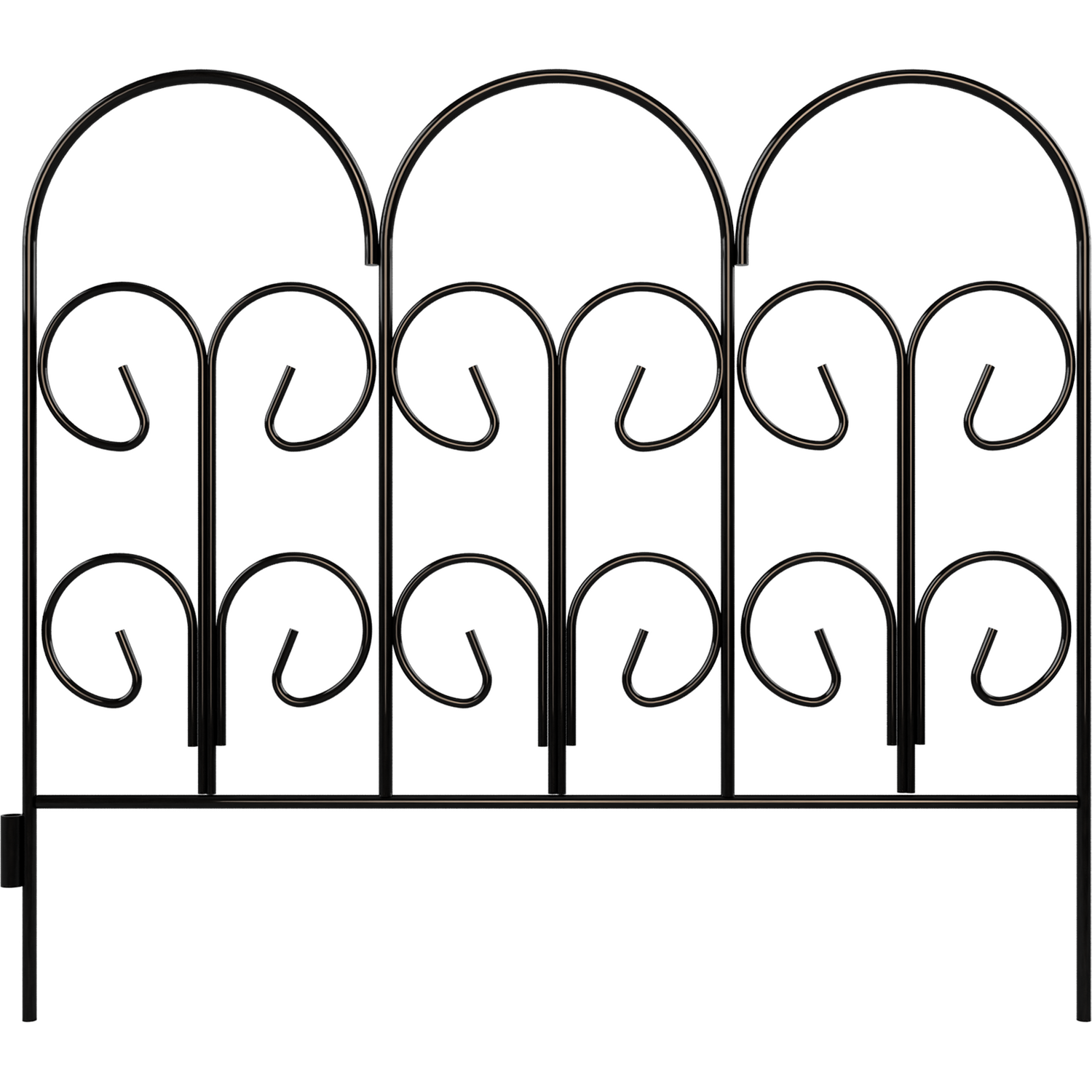 Arched Border Edge Fencing Panel Black Image 2