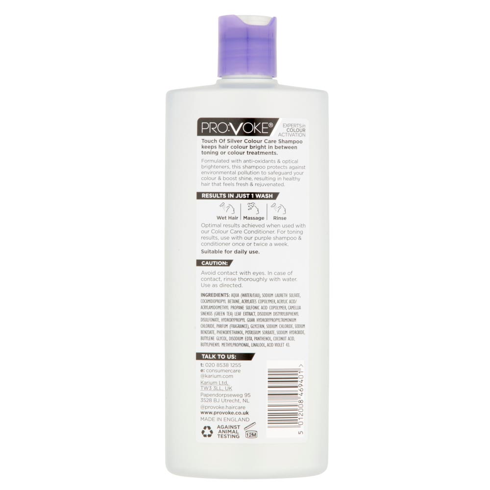 PRO:VOKE Touch of Silver Colour Care Shampoo Case of 4 x 400ml Image 3