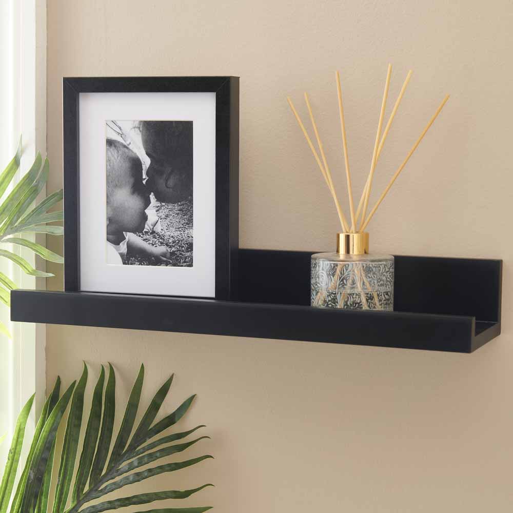 Wilko Lipped Shelf Black Image 3