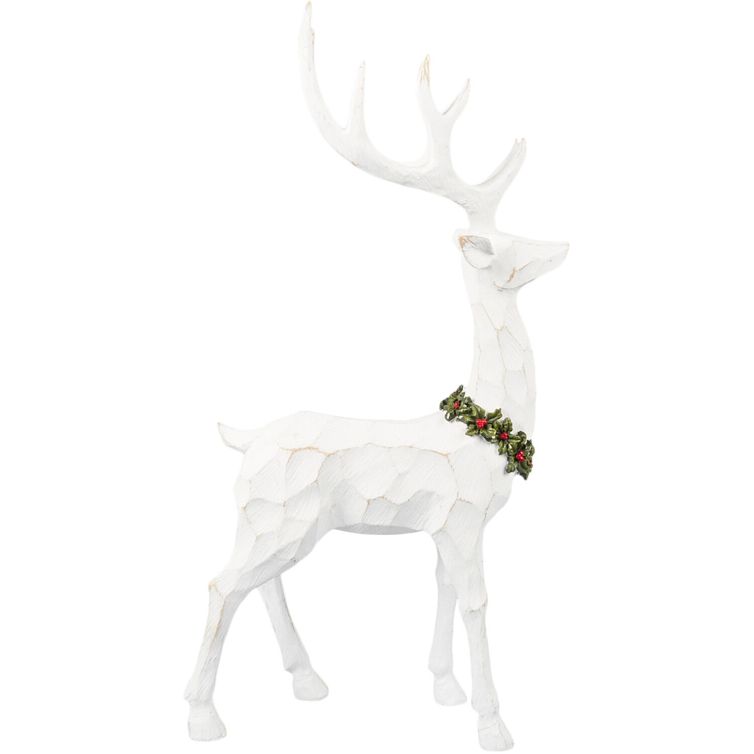 Wood Effect Reindeer - White Image 1