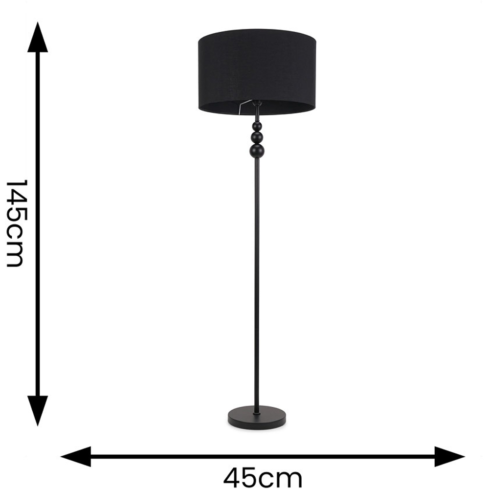 ValueLights Marissa Black Shade Black Ball LED Floor Lamp Image 7