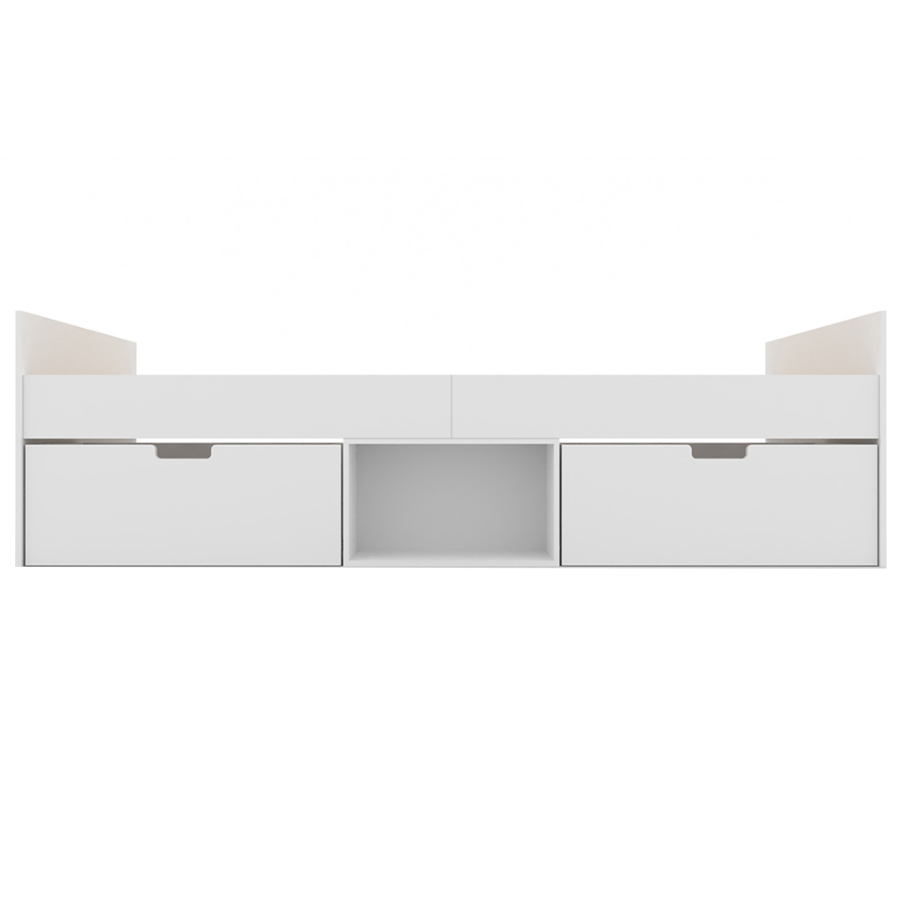 Kudl Flash Single White 2 Drawer Storage Cabin Bed Image 2