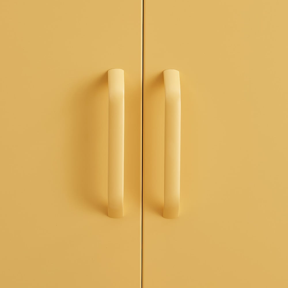 Furniturebox Theo 2 Door Mustard Yellow Sideboard Image 3