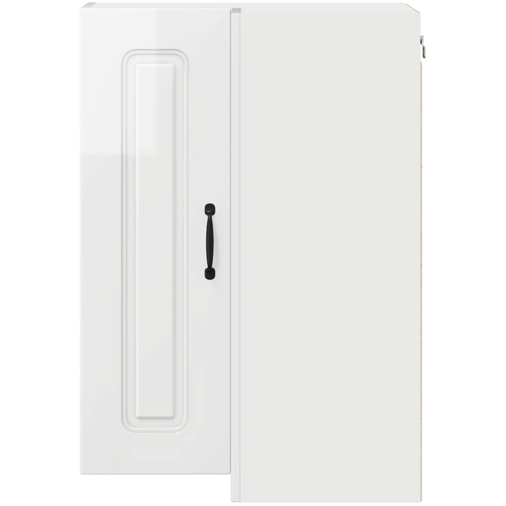 vidaXL 2 Door High Gloss White Kitchen Wall Corner Cabinet Image 4